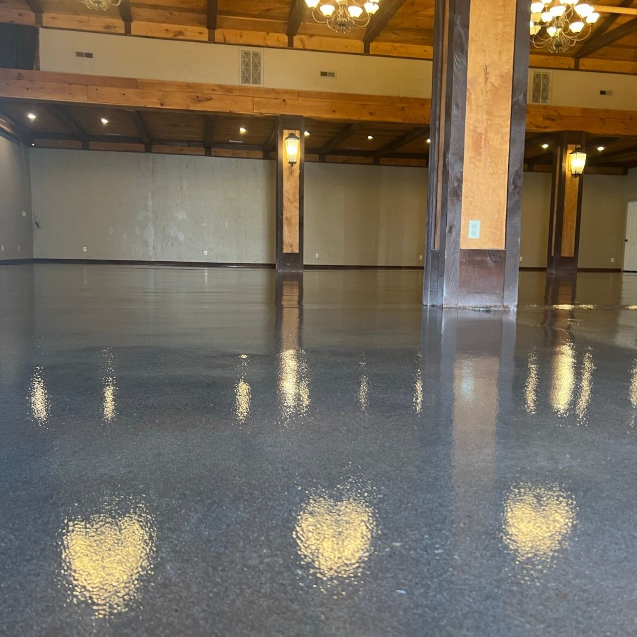 Large commercial event space epoxy floor Missouri
