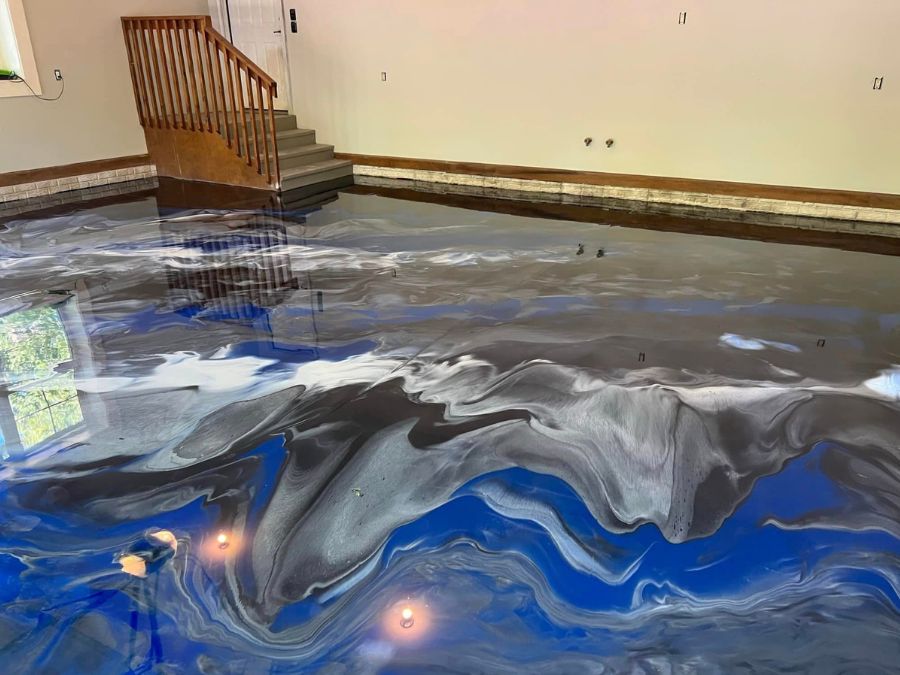 Luxury metallic epoxy floor Laurie MO