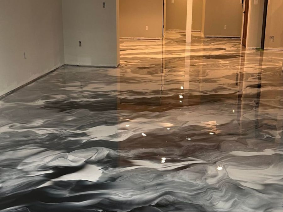 Custom metallic pour epoxy Osage Beach MO