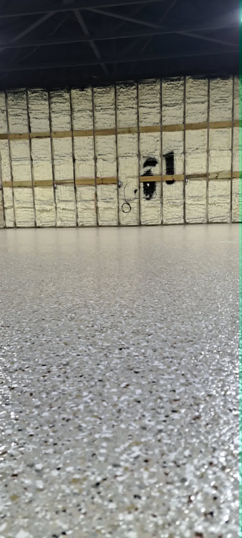 Full flake polyaspartic warehouse floor coating Eldon MO — Shipp-Mates Epoxy of the Ozarks