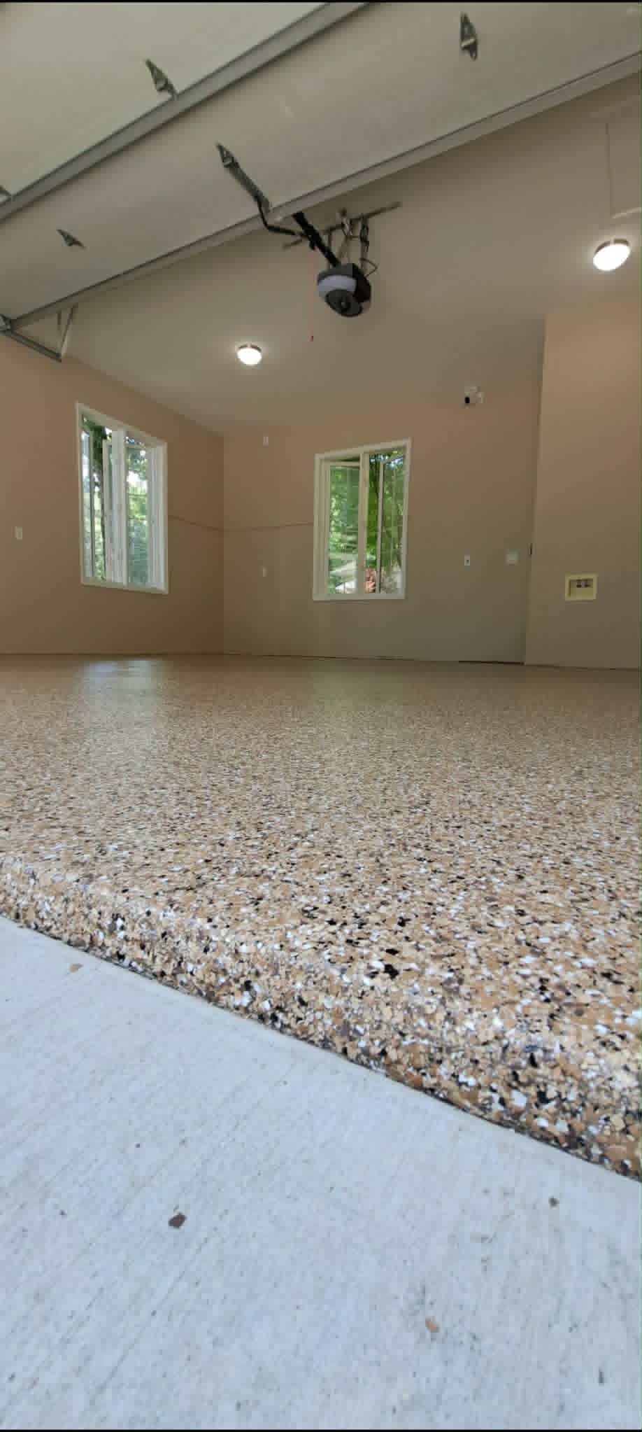 Full flake garage floor coating Osage Beach MO — Shipp-Mates Epoxy of the Ozarks